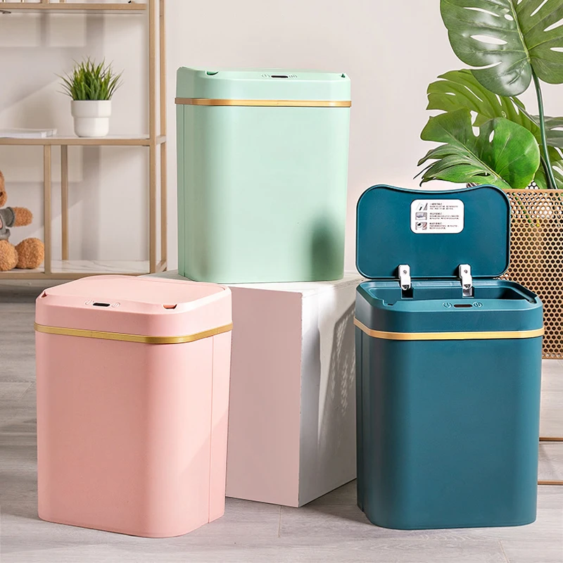 

Household Smart Trash Can 12l Large-Capacity Smart Sensor Trash Box Toilet Paper Bas Garbage Can Rubbish Bin Bathroom Storage