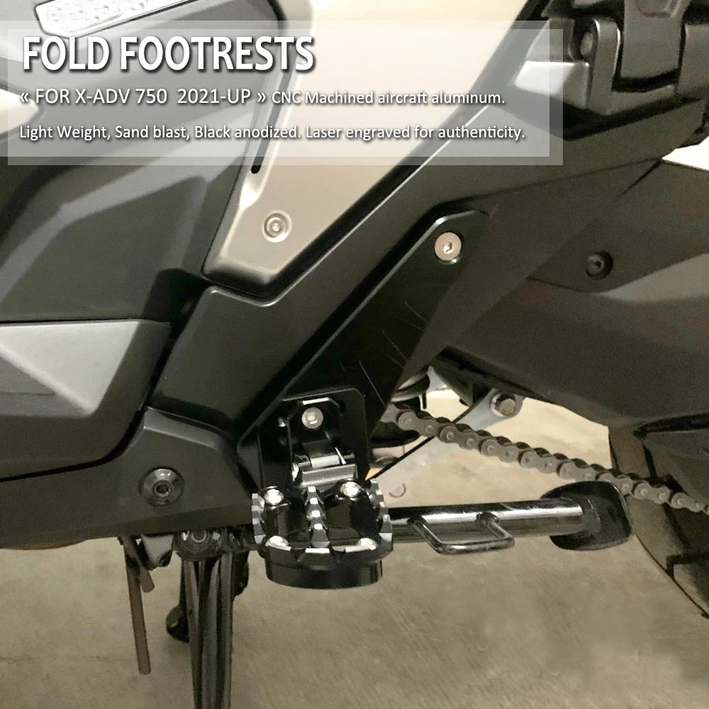 

NEW Motorcycle Accessories Rear Pedal Folding Foot Pegs Stand Footrests Passenger For Honda X ADV XADV X-adv 750 XADV750 2021-UP