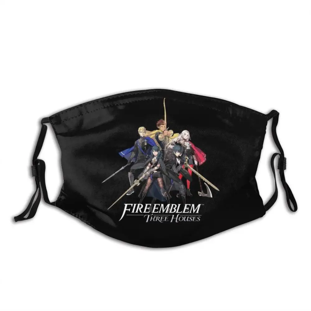 Fire Emblem™: Drie Huizen-Huis Leiders & Byleth (Man Vrouw) print Wasbare Filter Anti Dust Mond Masker Fire Emblem