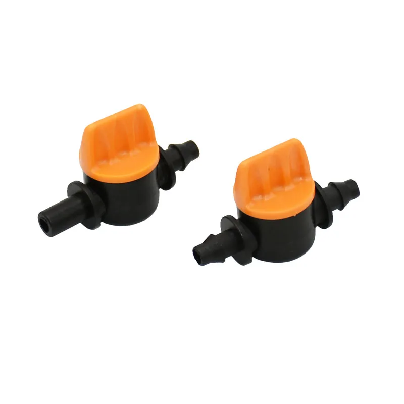 

1/4" Garden Tap 4/7 to 6mm Mini Valve Garden Irrigation Barbed Water Flow Control Valve for 4/7mm Hose Fittings 200 Pcs