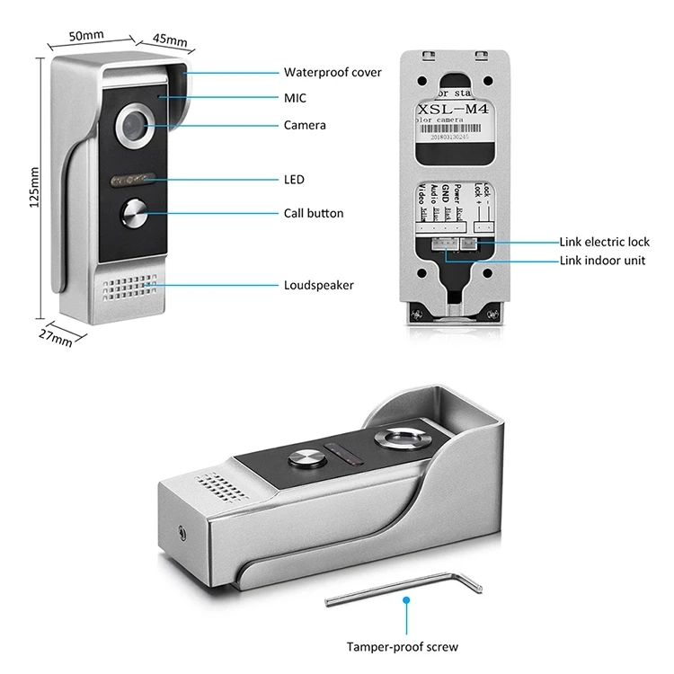 7 Inch LCD Monitor Wired WIFI Video Door phone APP Remote Control WIFI Doorbell Peephole Viewer V70MG WIFI-M4