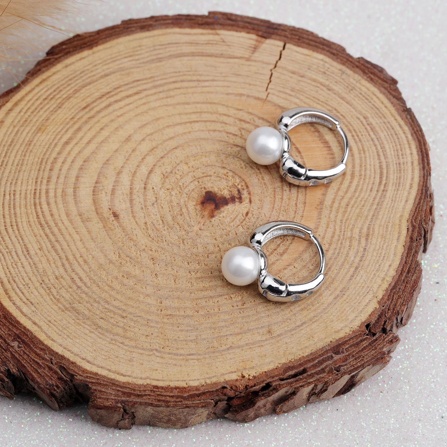 VENTFILLE Silver Gold Color Pearl Hoop Earrings for Women Girl Gift Wedding Party Clasp Jewelry Dropshipping Wholesale image 5