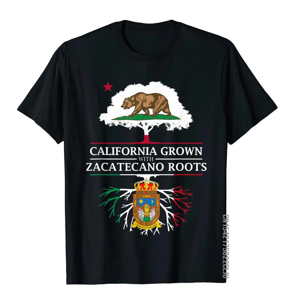 

California Grown With Zacatecano Roots Zacatecas T-Shirt Cotton Mens T Shirts Comfortable T Shirt Faddish Hip Hop