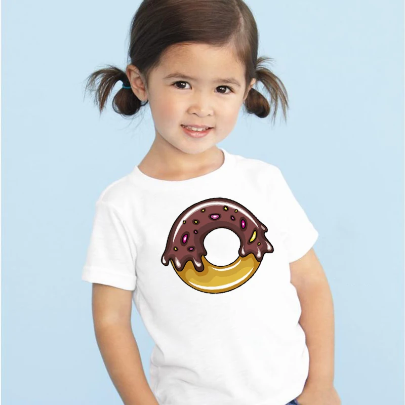 

Donuts Print Cute Kids T Shirt Boys Girls Fashion White Short Sleeve Tees Shirts Funny Children Casual Tops Outfit,bal563