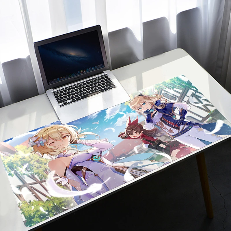 Genshin Auswirkungen Maus Pad Gaming Zubehör Große PC Laptop Gamer Mauspad Anime Kawaii Tastatur Schreibtisch Matte Für CS GEHEN LOL teppich