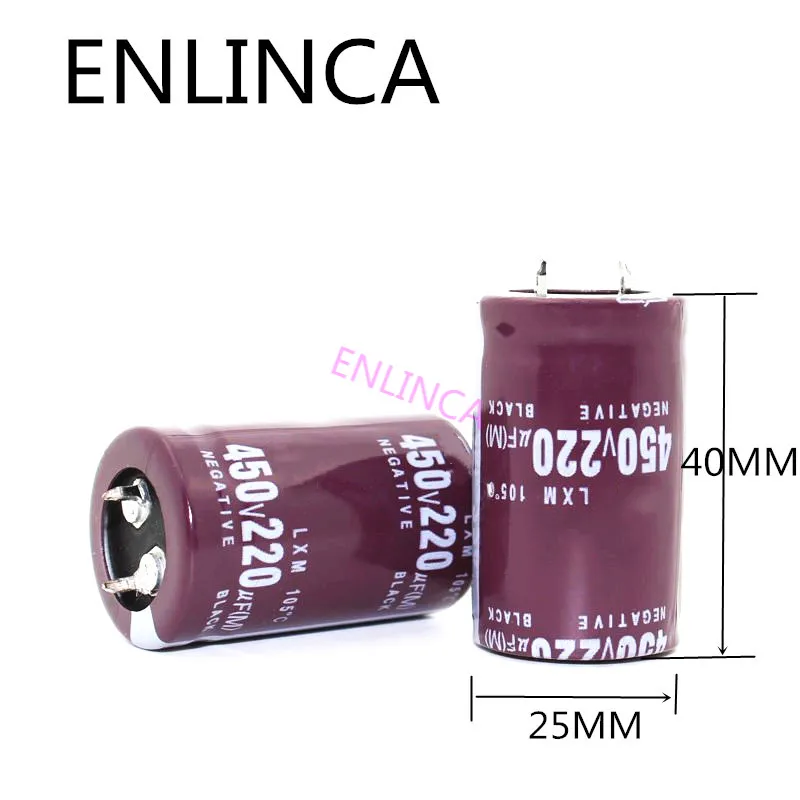 

8~30pcs/lot 450V 220UF 450V220UF aluminum electrolytic capacitor size 25*40mm ECK2 20%