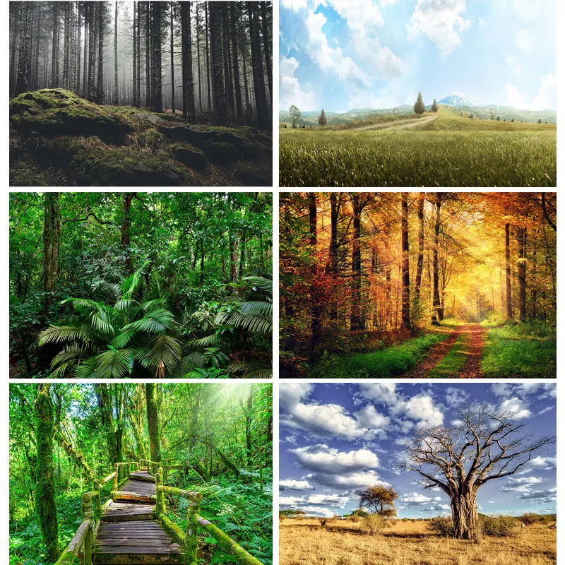 

SHUOZHIKE Tropical Forest Green Trees Plants Leaves Photography Backdrops Props Natural Scenery Photo Studio Background REL-01