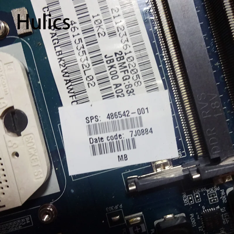 Imagem -03 - Hulics-usado Placa Principal para hp Dv7 Dv71000 Laptop Motherboard 486542001 La4091p