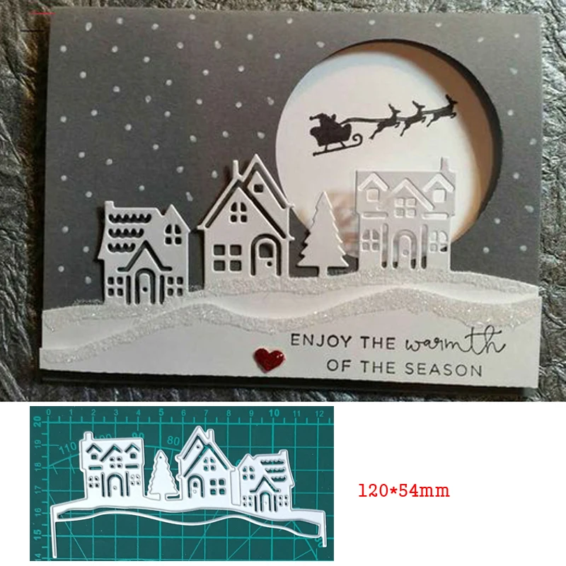 Christmas House Xmas Tree Metal Cutting Dies For Stamps Scrapbooking Stencils DIY Paper Album Cards Decor Embossing 2020 New