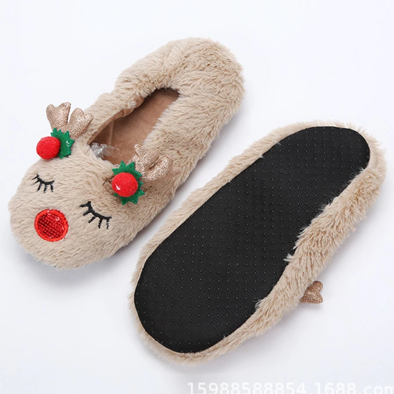 Christmas slippers Family women Warm Cute Slippers for home Elk Non-slip Best Slippers Women\'s winter shoes Cozy House Slippers