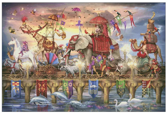 

Animal World Sewing One way Traffic Top Quality Embroidery Needlework 14CT Unprinted Art Cross Stitch Kits DIY Handmade Decor