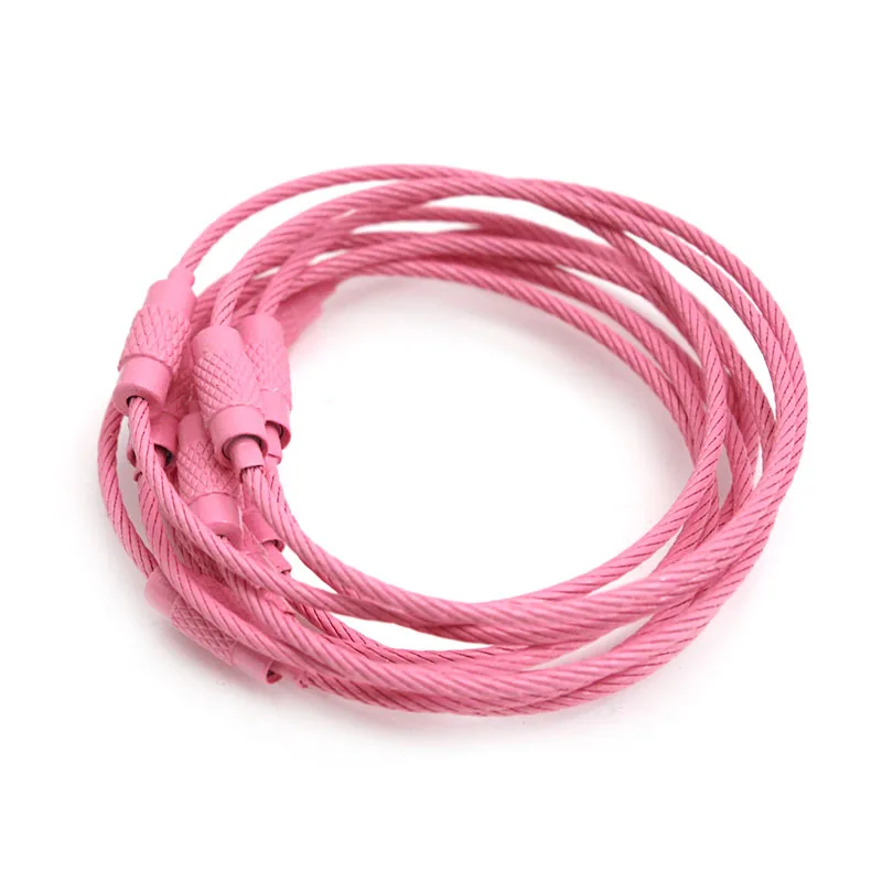 10-20pcs Stainless Steel Wire Keychain Ring Keyring Circle Loop