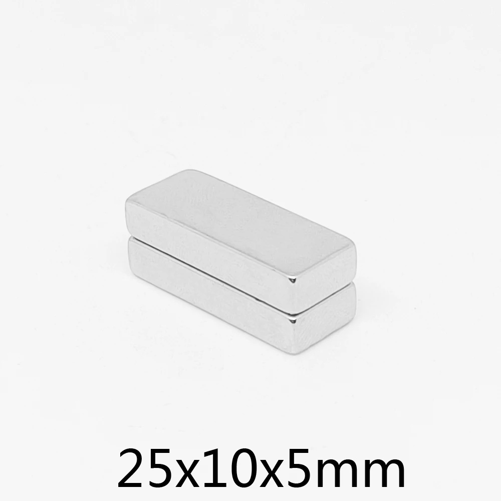 2/5/10/20/50PCS 25x10x5 Strong Neodymium Magnet N35 Block Permanent Magnets 25x10x5mm Powerful Magnetic Magnet Strong 25*10*5