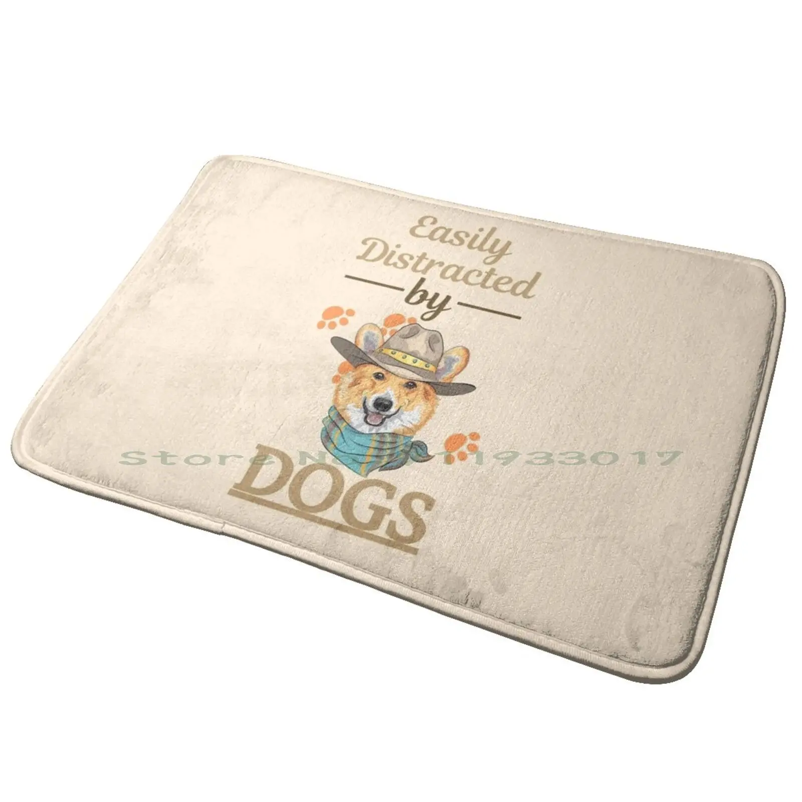 Easily Distracted By Dogs Welsh Corgi Entrance Door Mat Bath Mat Rug Van Life Road Trip Westfalia Camping Trailer Nature Wild