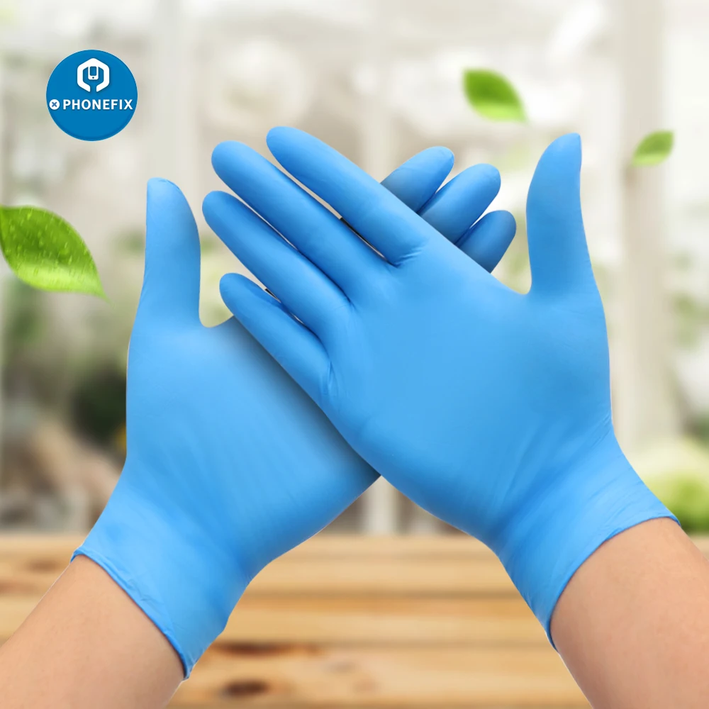 10pcs Blue ESD Safe Gloves Non-toxic Disposable Latex Rubber Gloves for Mobile Phone Repair Tool Universal Left and Right Hand