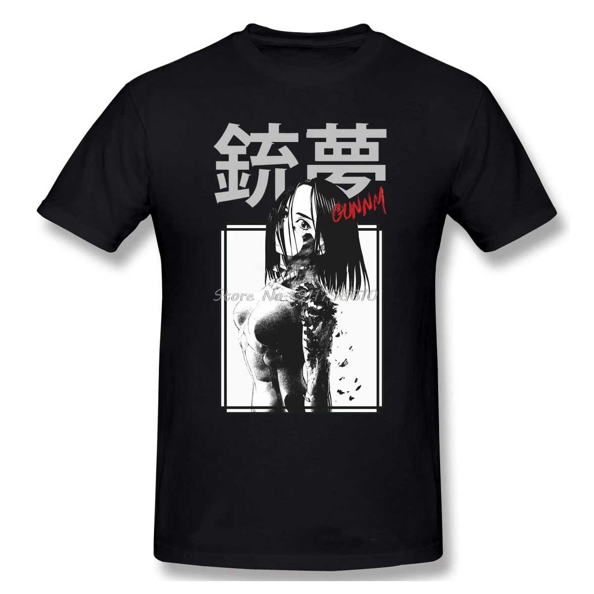 Camiseta de Gunnm para hombre, Camisa de algodón de Ángel de batalla, Alita Comics, Anime divertido, ropa de calle Harajuku