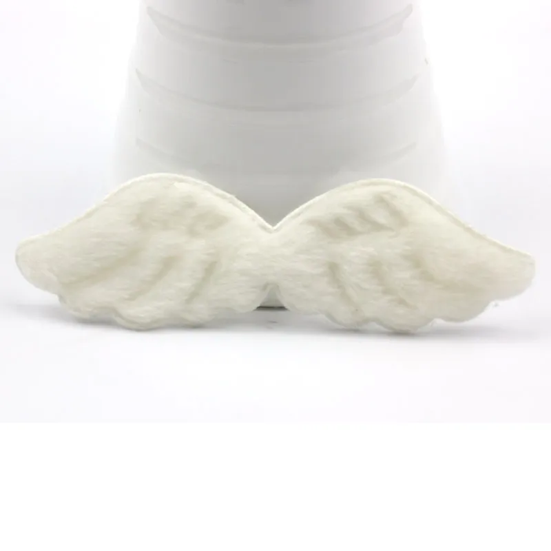 30Pcs 3*10cm Furry Angel Wing Shape Appliques for Clothing Patches Sewing Supplies Hair Hat Decor Ornament Accessories