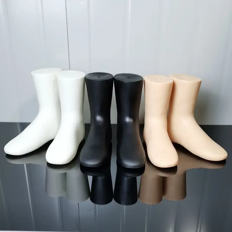 

2 Sets Of Men's Foot Display Mold Socks Shoes Mannequin Household DIY Supplies Accessories Modeling Feet Socks White Skin Black