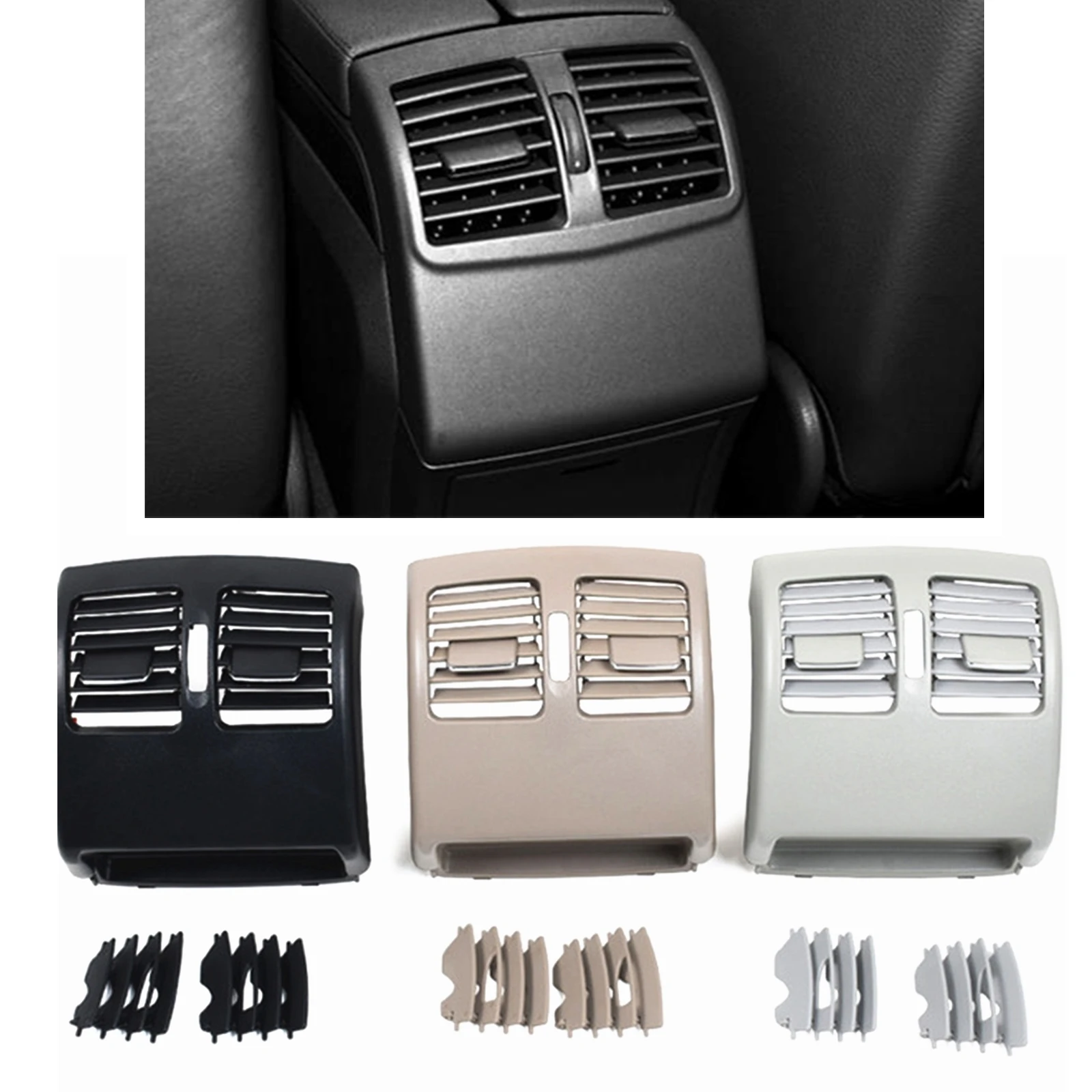 For Mercedes-Benz C E Class W204 W207 2008-2014 Car Rear Center Console Air Outlet Vent Grille Cover Dash A/C Conditioning Grill