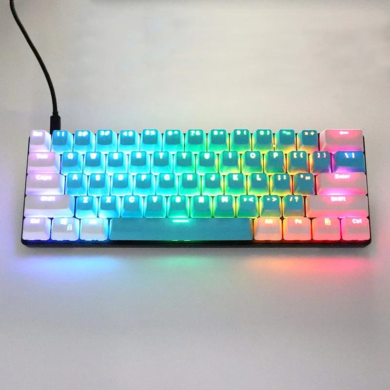 106 Keys Blue White Keycaps PBT Specials Keycap Backlit Two-Color Key Caps For MX Switch