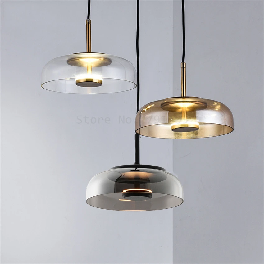 Nordic Led Pendant Lights Designer 3 Colours Glass Pedant Lamps Art Decoration Light Fixtures for Bar Dining Living Room