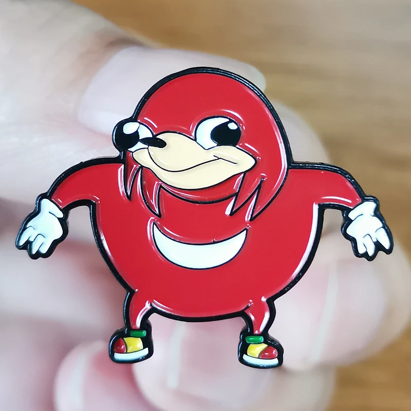 Ugandan knuckles enamel pin dead memes badge funny flair addtion