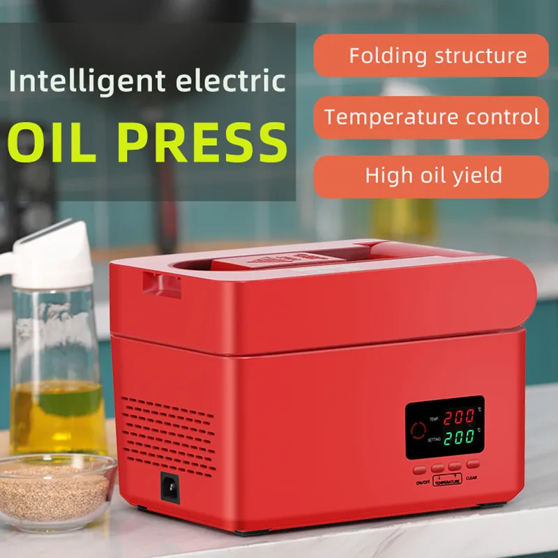 Automatic Intelligent Foldable Household Oil Press Stainless Steel Peanut Sesame Linseed Oil Cold Hot Extractor Frying Machine