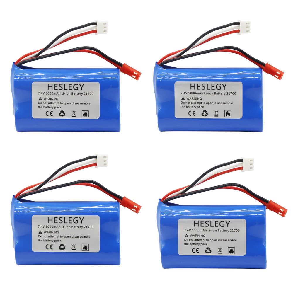 

21700 Battery 7.4V 5000mAh high capacity Li-ion Batery for RC toy helicopter car boat tank truck gun parts 7.4V battery jst plug