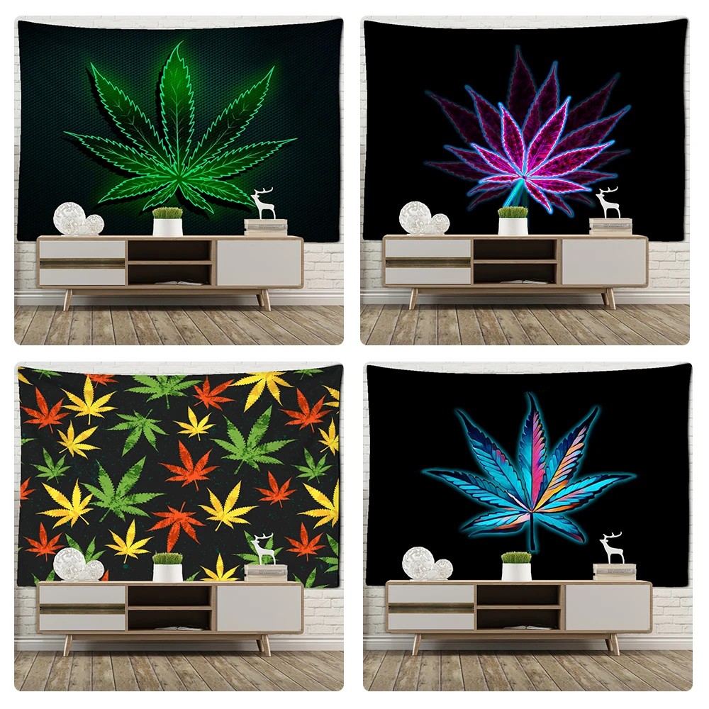 3D Printing Maple Leaf Tapestry Wall Hanging Bohemian TAPIZ Witchcraft Bedroom Art TV Background Home Decor