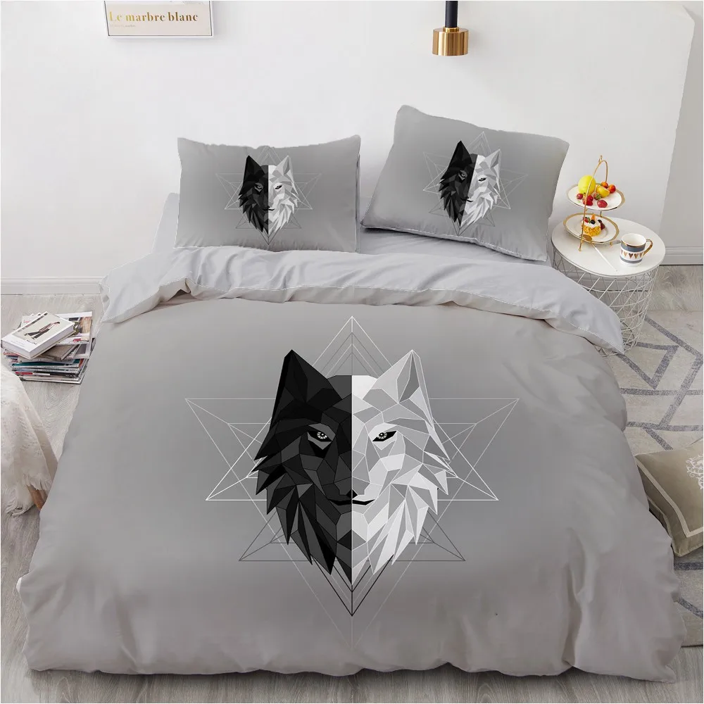 3D Printed Bedding Sets luxury Blcak Series Bohemian Wolf Style Single Queen Double Full King Twin Bed For Home Duvet Cover