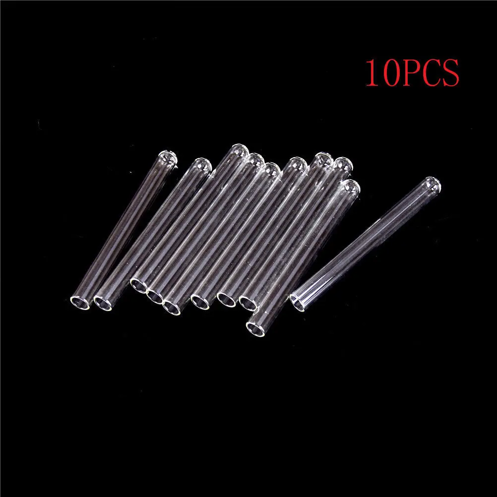 10pcs 10*100mm Test Tube Transparent Pyrex Glass Blowing Tubes Thick Wall Laboratory Round Bottom Test Tube