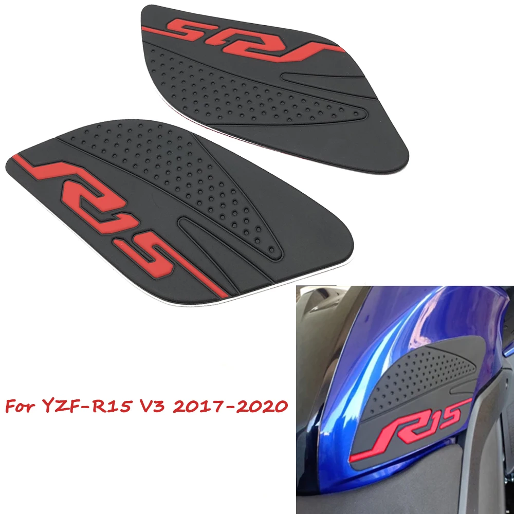 Motorcycle Gas Tank Side Grip Traction Knee Protector Sticker Anti Slip Pad For Yamaha YZF-R15 V3 YZFR15 YZF R15 2017-2020