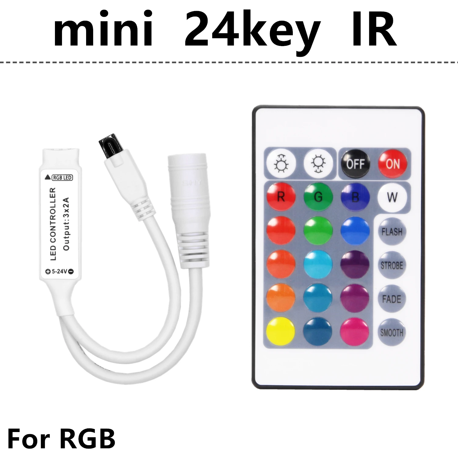 Imagem -05 - Controlador Claro Conduzido com Controlo a Distância Rgb 12v Rgb 3528 5050