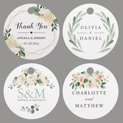 100PCS/Set Custom Favor tags Personalized Circle Wedding Tags With Hole your text or logo Handmand Thank You Labels