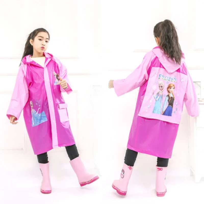 Minnie kids Raincoat outdoor Inflatable cap children Girls frozen mickey rain Rainproof Poncho Boys child riding Rainsuit