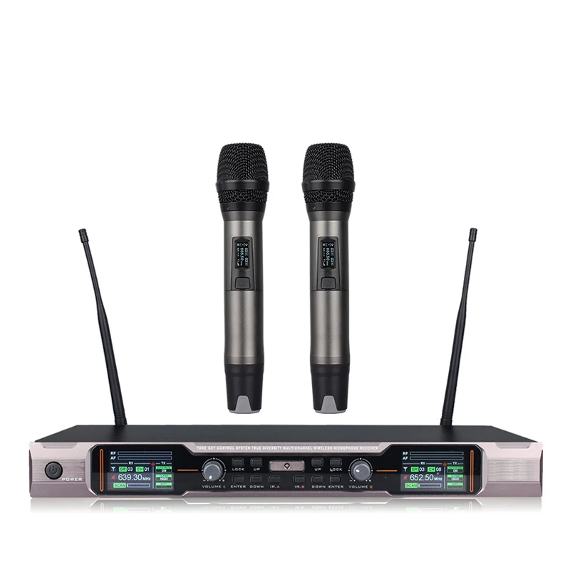 UHF Wireless Microphone 2 Channels Mic Professional For Stage DJ, Conference Meeting Room, Karaoke KTV