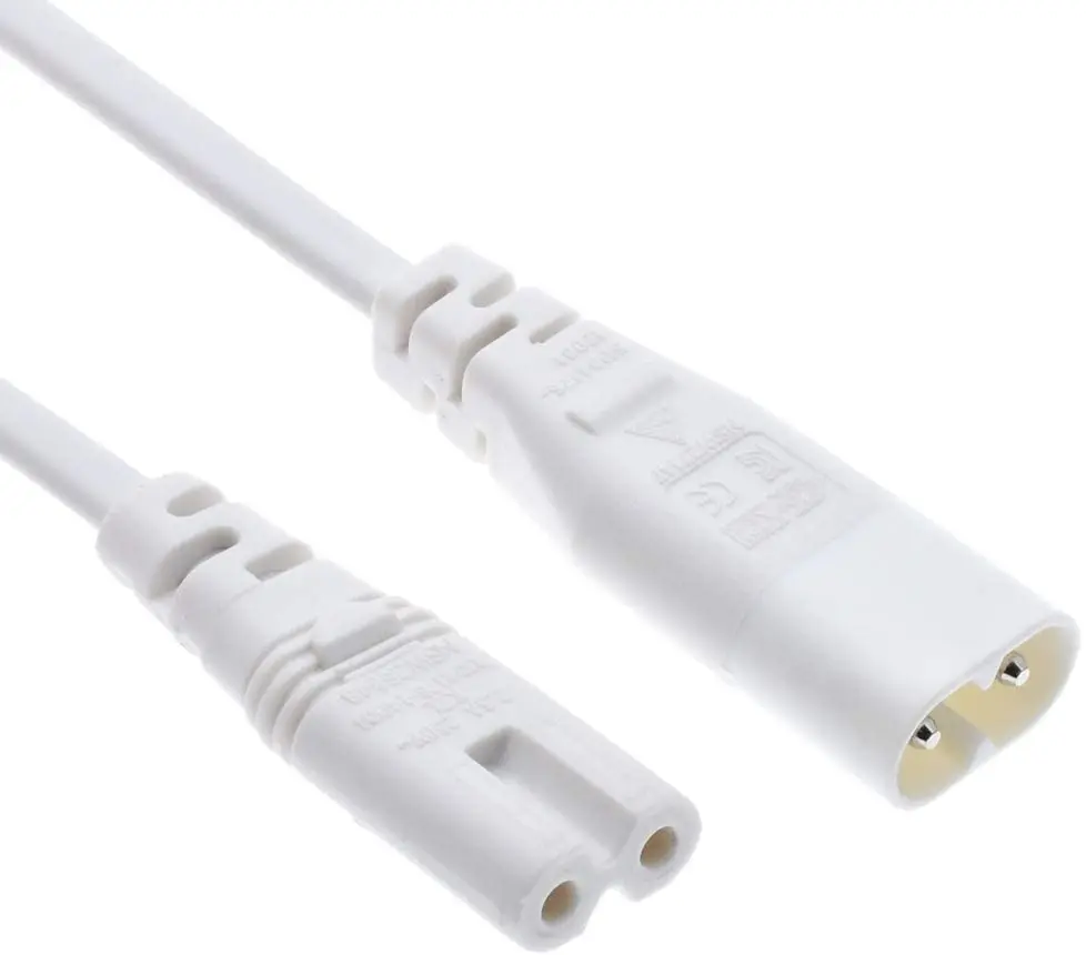 Baolongking IEC320 C7 To C8 Power Supply Cable White Color (30cm)