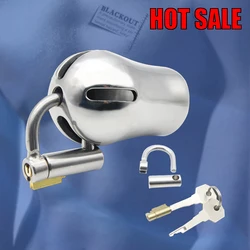 BLACKOUT Male 316 Stainless Steel Luxury Chastity Device Cock Cage Penis with Titanium Plug PA Adult Sex Toys