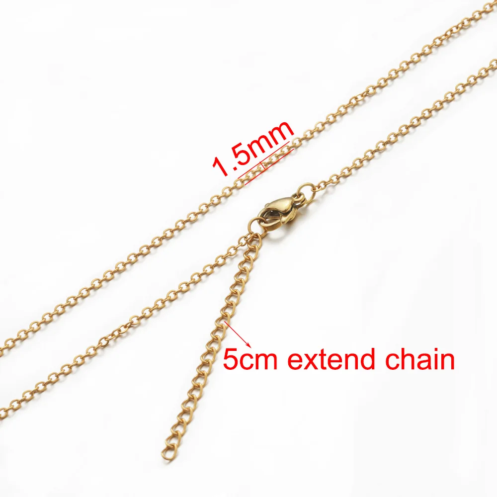 5pcs Stainless Steel Rolo Link Chain Necklace Set