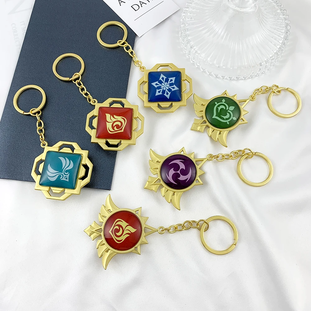 Porte-clés de jeu Genshin Impact 7 152, arme Mondstadt Vision, pendentif œil de Dieu, porte-clés EquiGérBag, voiture Cosplay, bijoux cadeaux