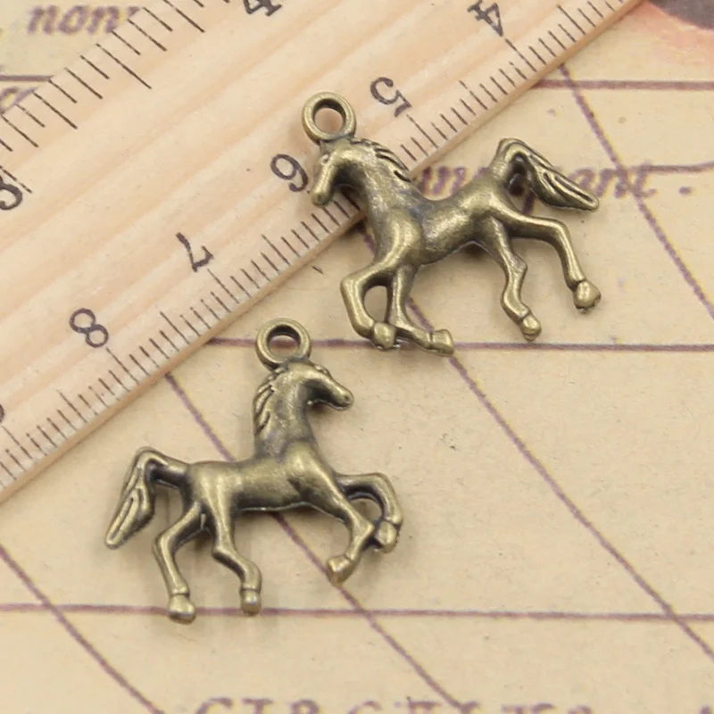 10pcs Charms Horse Steed 24x21mm Tibetan Bronze Silver Color Pendants Antique Jewelry Making DIY Handmade Craft