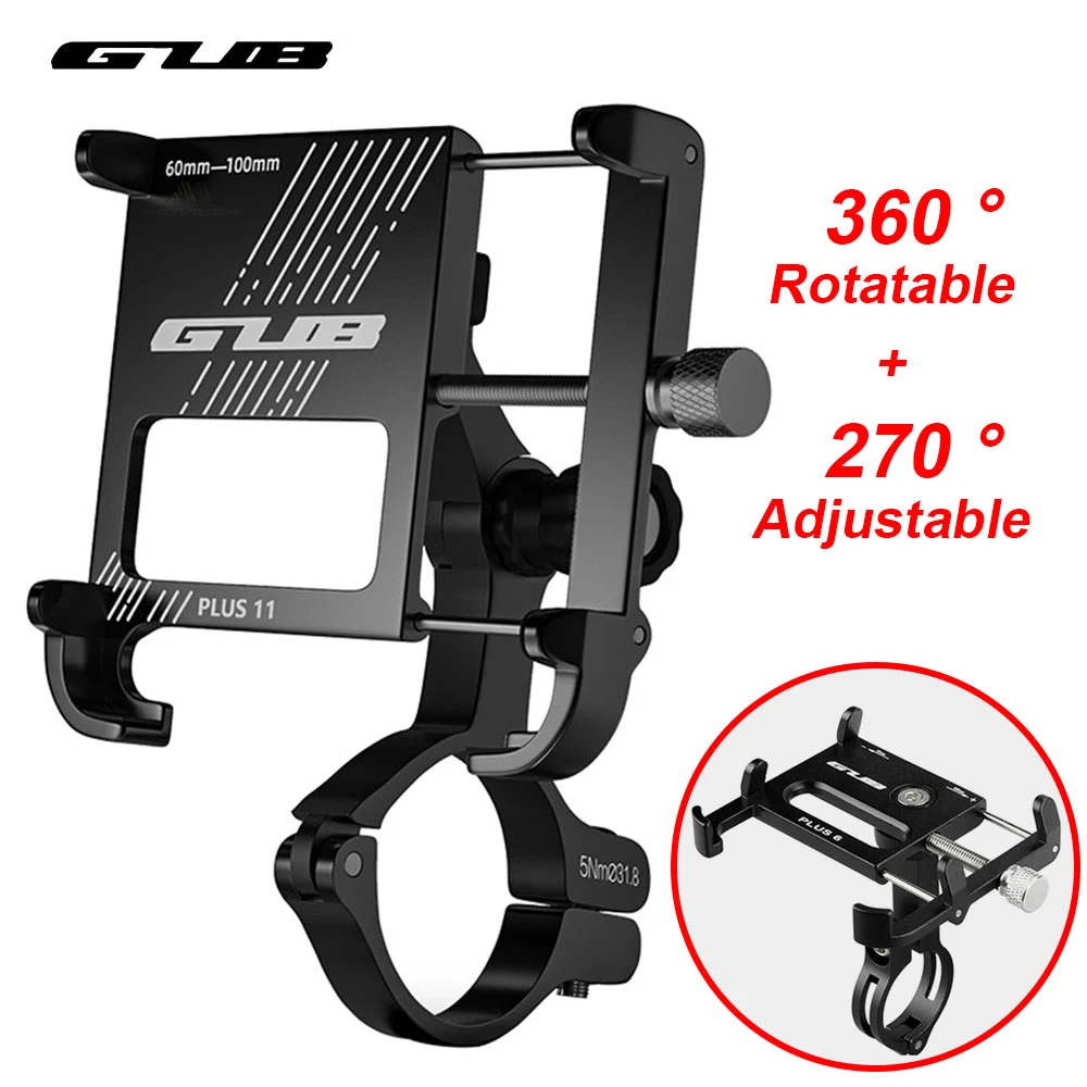 GUB Aluminum Bicycle Phone Holder MTB Road Bike Phone Holder Motorcycle USB Power Support Handlebar Clip Stand For 3.5