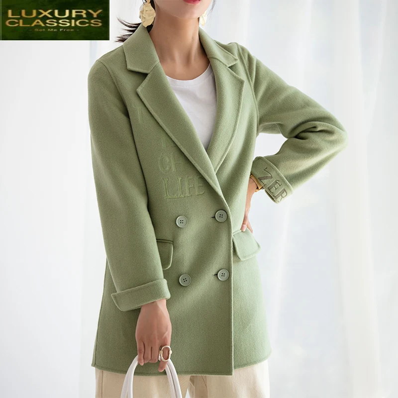 

Wool 100% Spring Autumn Coat Female Elegant Ladies Woolen Jacket Women Korean Manteau Femme 2021 Vintage Blend Coat Jackets 8805