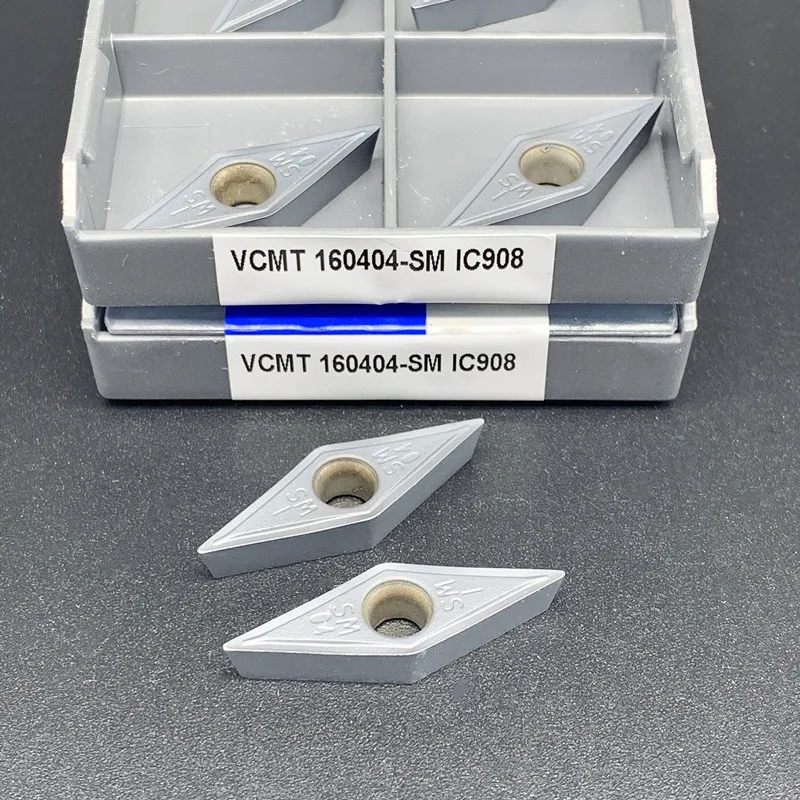 VCMT160404 VCMT160408คาร์ไบด์ VCMT 160404 160408 SM IC907 IC908เครื่องกลึงโลหะเครื่อง CNC ตัดเครื่องมือทังสเตน Carb