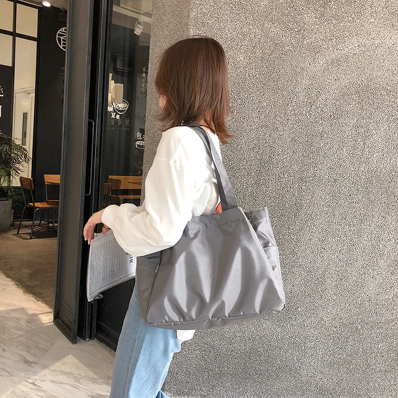 Women Oxford Cloth Tote Bag New Korean Version of Simple and Stylish Large-capacity Buckle Shoulder Bag Wild Fashion Handbags