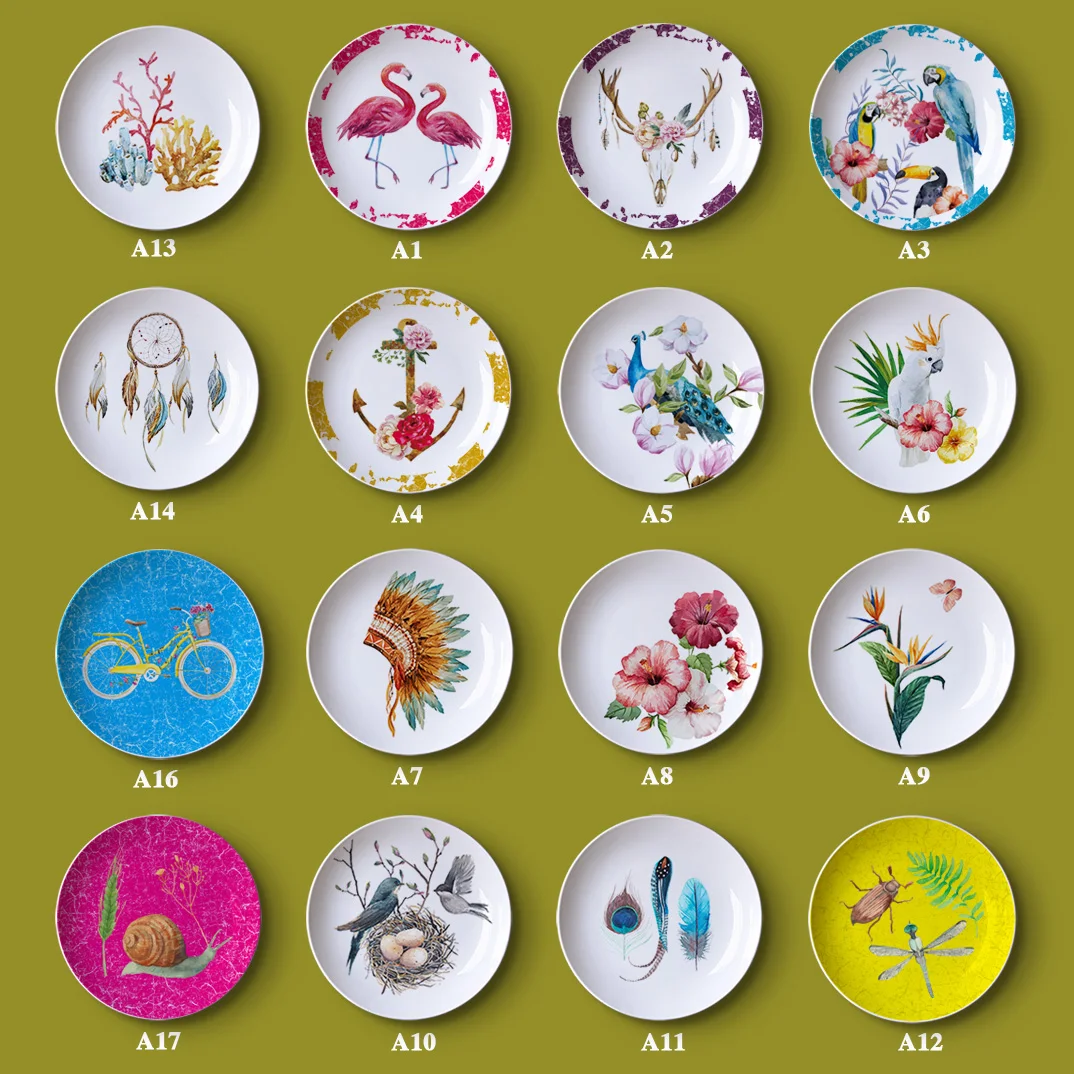 American Country Ceramic Decorative Plate, Living Room Decoration, Sitting Background, Wall Hanging Plate