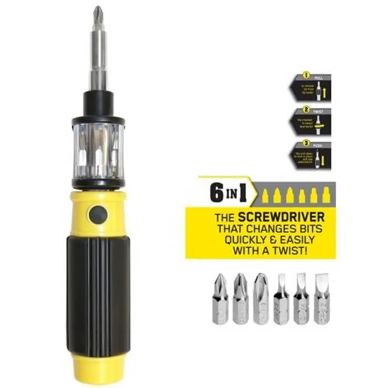 Multifunction 6 in1 360 Degree Twist Flexible Screwdriver Bit Precision Screwdriver Screws Repair Hand Tool