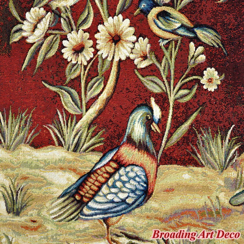 Beautiful Flower & Birds Jacquard Weave Tapestry Wall Hanging Gobelin Home Art Textile Decoration Aubusson Cotton 100% 158x89cm