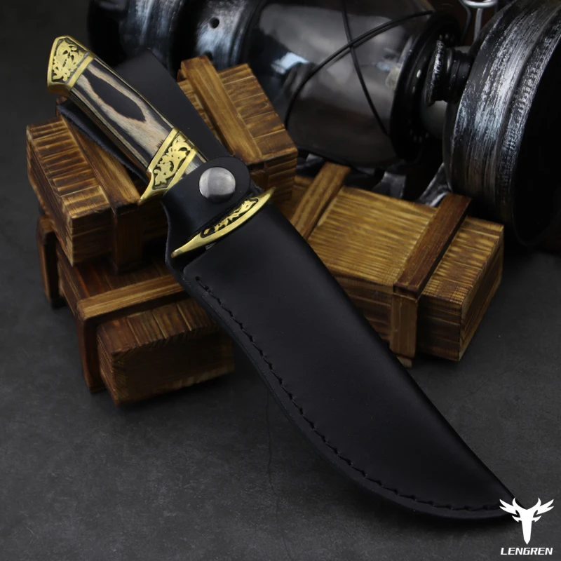 LENGREN Nepali coltello 8CR15MOV In Acciaio Ad Alta durezza di caccia della lama Di Sopravvivenza Coltelli Da Caccia Esterna di salvataggio della lama di EDC Strumenti