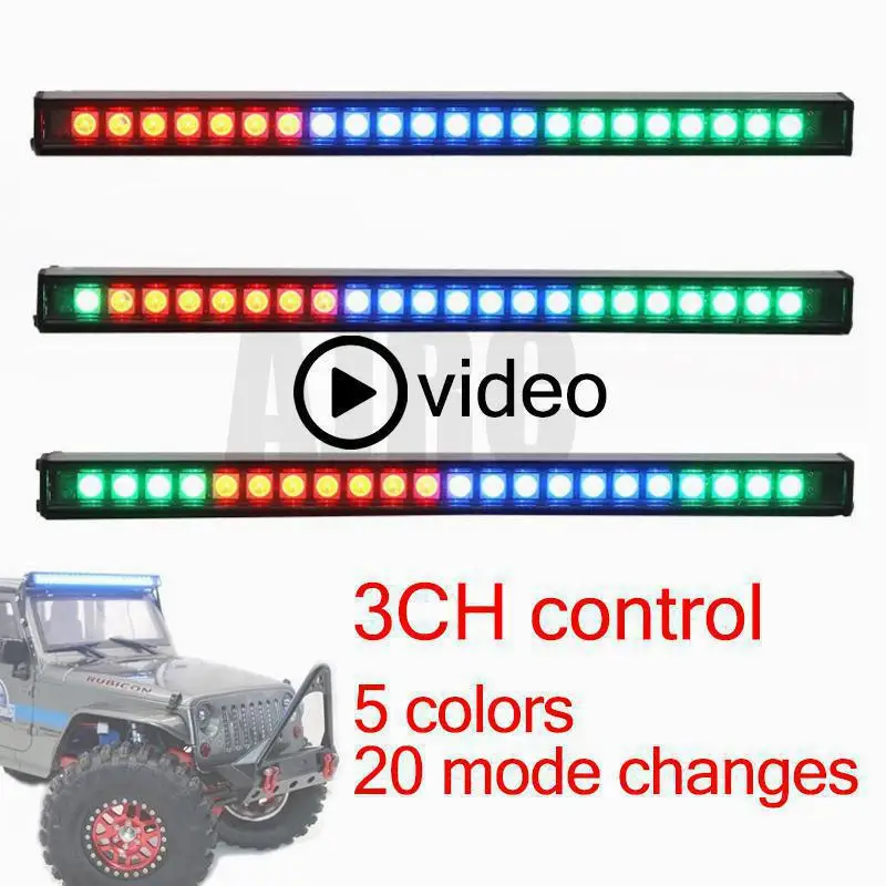 Upgrade parts for RC cars with 20 modes. Roof light RC LED strip, 24 LED-7 colors-20 modes 1/10 RC track Trax For TRX4 axial SCX